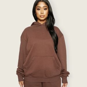 NWT naked wardrobe los angeles chocolate brown hoodie